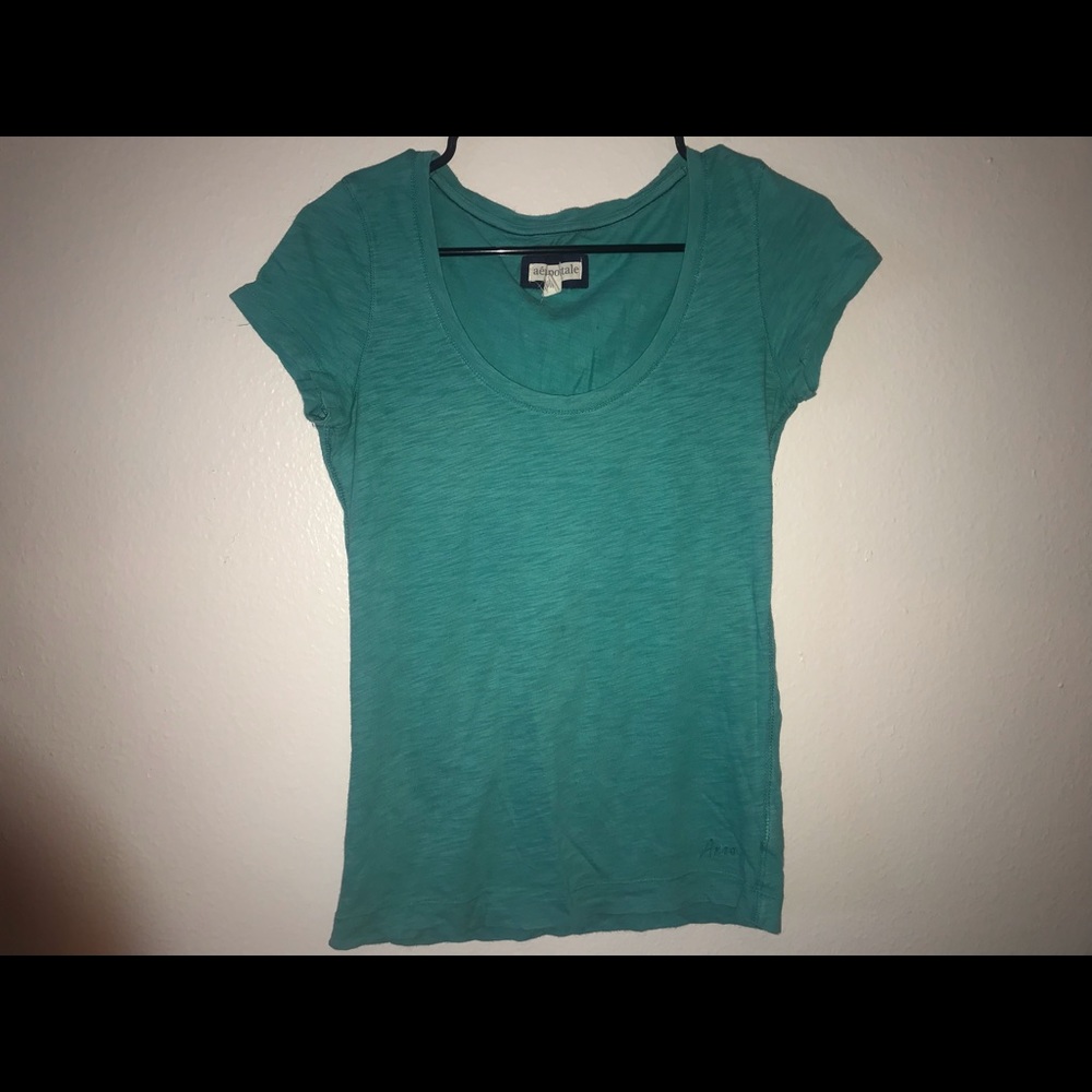 Aeropostale Teal Scoop Neck Tee
